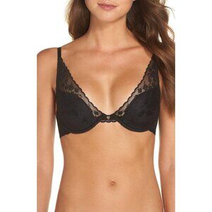 🆕 NATORI Cherry Blossom Convertible Underwire T-Shirt Bra 34G Black #721191
